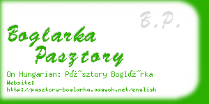 boglarka pasztory business card